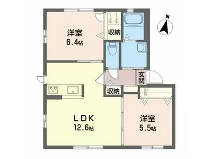 シャーメゾン・フォルビート(2LDK/1階)の間取り写真