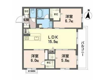 シャーメゾン オリエント(3LDK/3階)の間取り写真