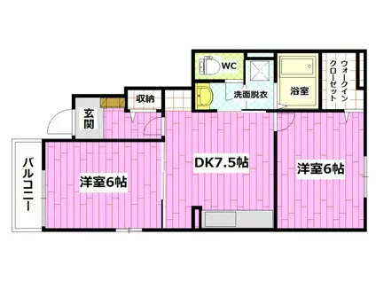 グランコリーヌI(2LDK/1階)の間取り写真