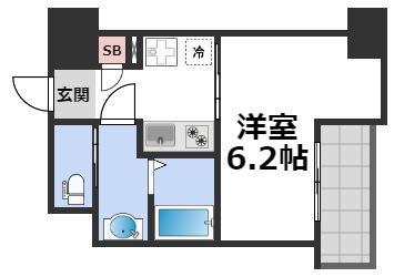 ARTIZA森ノ宮D.C(1K/5階)の間取り写真