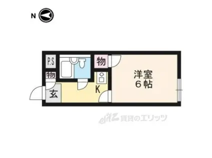 カーサヤギ(1K/2階)の間取り写真