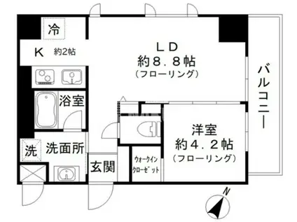 ガーデンヒルズ柿の木坂(1LDK/1階)の間取り写真