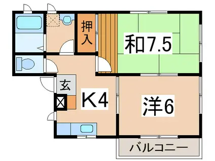 ジョイライフM(2K/2階)の間取り写真