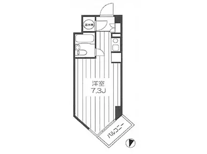 コスモシティ市ヶ谷(ワンルーム/1階)の間取り写真