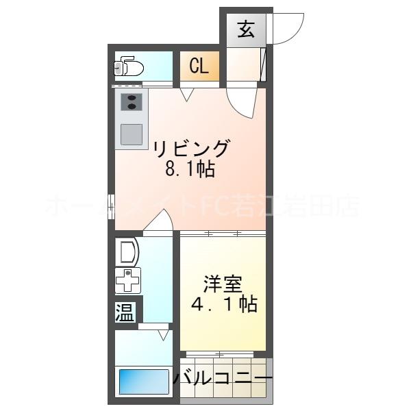 ルミエール若江岩田(1LDK/3階)の間取り写真