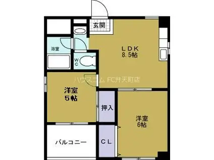 HELLO-21(2LDK/6階)の間取り写真