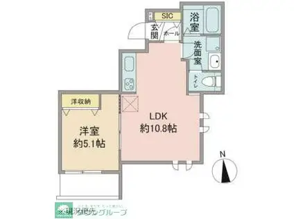 WISTERIA VILLAGE(1LDK/2階)の間取り写真