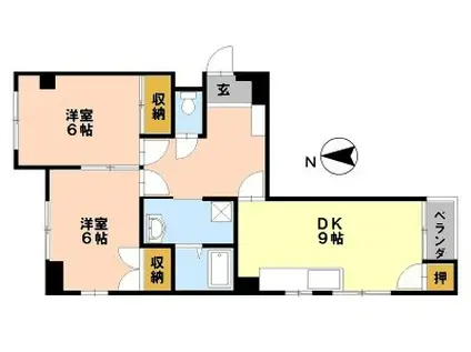 オアシス・ガーデン(2DK/3階)の間取り写真