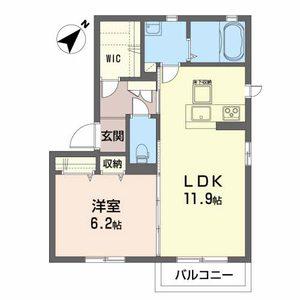 アミコート(1LDK/1階)の間取り写真
