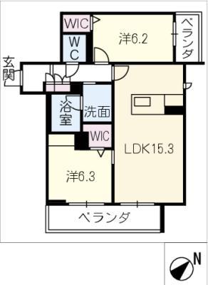 ベラ ルーナ(2LDK/3階)の間取り写真