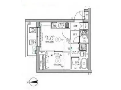 RELUXIA三軒茶屋(1DK/3階)の間取り写真