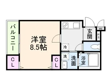 フジパレス堺白鷺III番館(1K/1階)の間取り写真