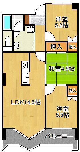パラシオ高塔(3LDK/7階)の間取り写真