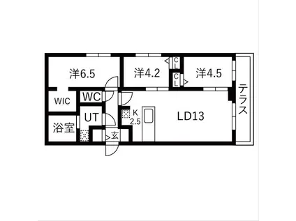 バルボーニ山鼻(3LDK/1階)の間取り写真