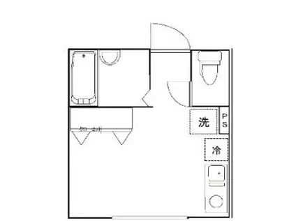 LA02(ワンルーム/1階)の間取り写真