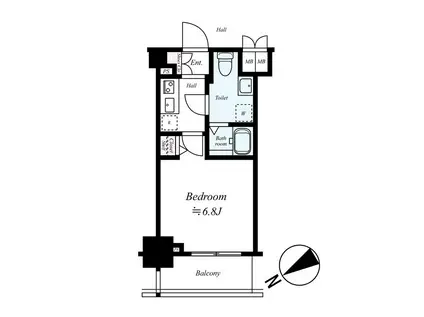 メインステージ蒲田IVエグザ(1K/11階)の間取り写真