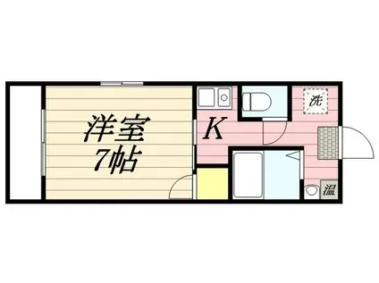 レイクルイーズ(1K/4階)の間取り写真