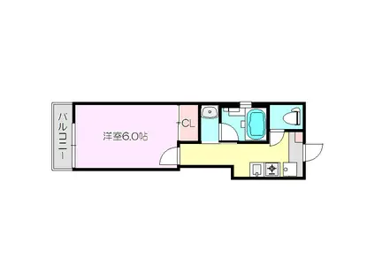 ALEGRIA上新庄(1K/3階)の間取り写真