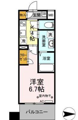 コンフォートレジデンス仙台東口(1K/5階)の間取り写真