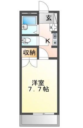 萌黄館 A棟(1K/1階)の間取り写真