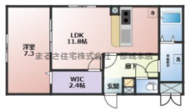 ミライデイズ三股(1LDK/1階)の間取り写真