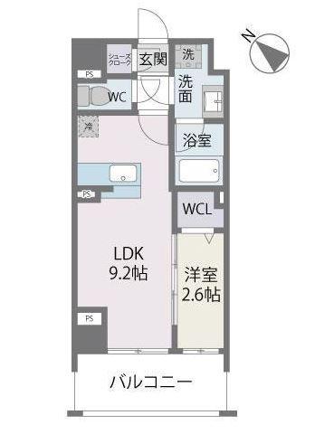 BLANCCIEL六本松(1LDK/2階)の間取り写真