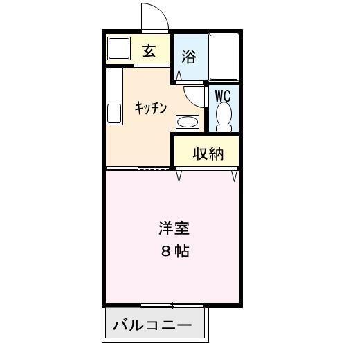 コーポあいらっく(1K/1階)の間取り写真