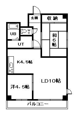 5・3ハイム(2LDK/5階)の間取り写真