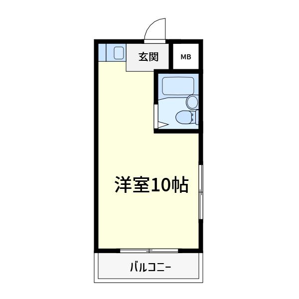 第一竹村コーポ(ワンルーム/3階)の間取り写真