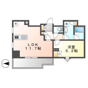 GRAN PASEO名古屋伏見(1LDK/9階)の間取り写真