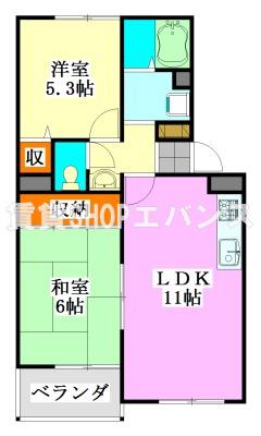 フラットセブン芝山(2LDK/1階)の間取り写真