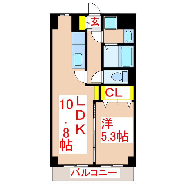パークサイド染河(1LDK/7階)の間取り写真