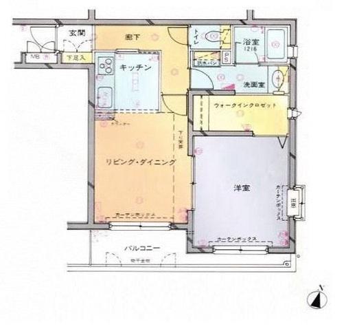 エレガンス代々木(1LDK/4階)の間取り写真