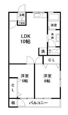 第1阿波ビル(2LDK/3階)の間取り写真