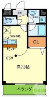 PRIMO鳳(1K/3階)の間取り写真