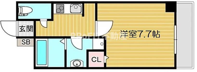 モンテノーム南堀江(1K/7階)の間取り写真