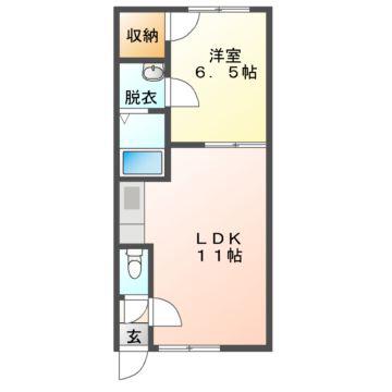 Mハイツ中島1(1LDK/2階)の間取り写真
