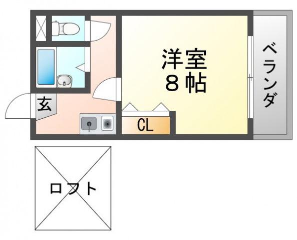 ハイムノーベル(1K/3階)の間取り写真