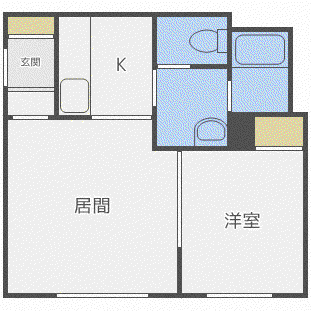 ディアス38(1LDK/1階)の間取り写真