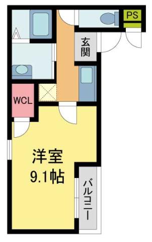 フジパレス宝塚南II番館(1K/2階)の間取り写真