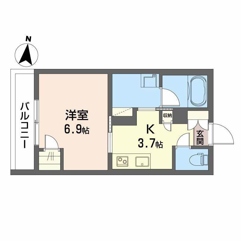 シャーメゾン・ルミエール(1K/2階)の間取り写真