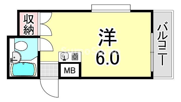 サンパティック須磨(ワンルーム/3階)の間取り写真