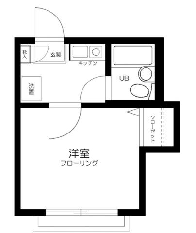 OZ弐番街(1K/1階)の間取り写真
