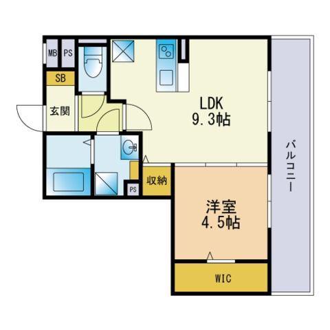 メゾンQ(1LDK/3階)の間取り写真
