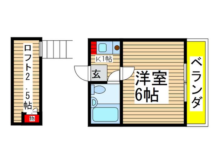 メゾンジロー(1K/2階)の間取り写真