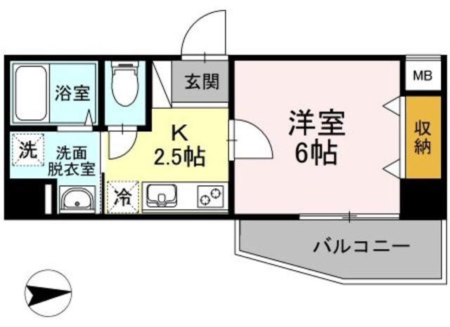 エントピアパレス(1K/9階)の間取り写真