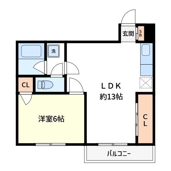 コーポラス上田(1LDK/4階)の間取り写真