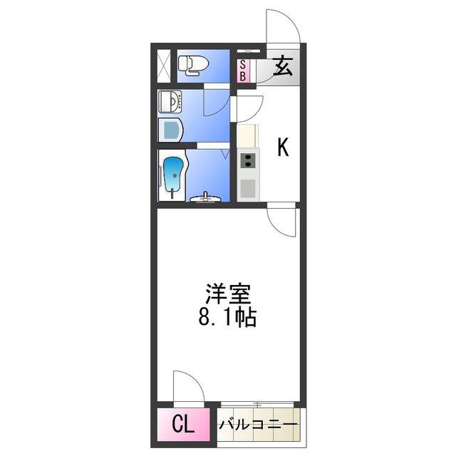 レオネクストラルーチェ(1K/1階)の間取り写真