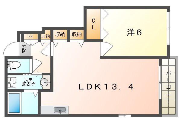 アルファハイムII(1LDK/1階)の間取り写真