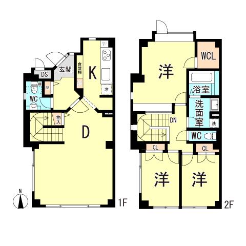 ロイヤル山芦屋(3SLDK/1階)の間取り写真